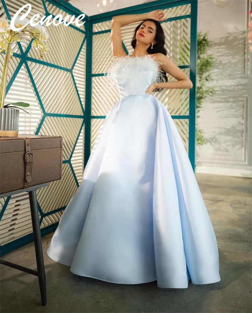 

Cenove A-Line Strapless Neckline Prom Dress Floor -Length With Sleeveless Evening Summer Party Dress For Women2023