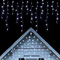 5m christmas led garland curtain icicle string lights droop 0 4 0 6m street garland mall eaves outdoor christmas decoration 2022