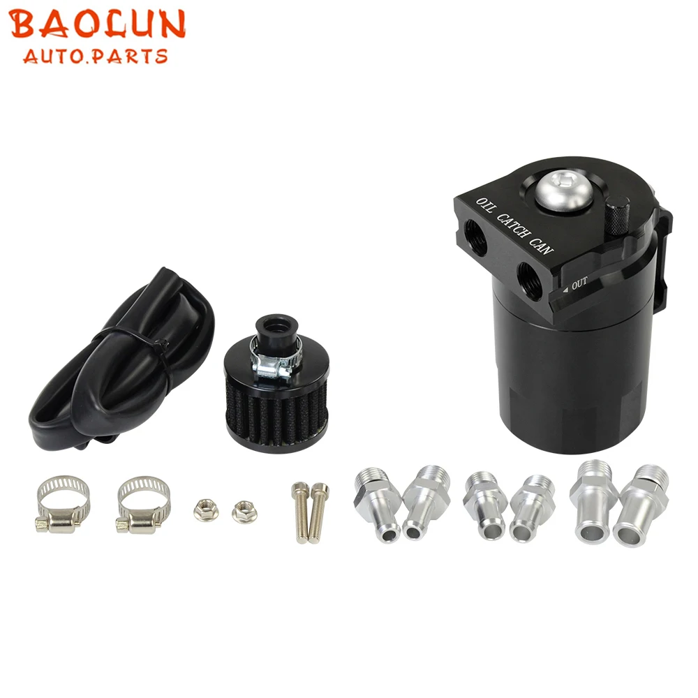 

BAOLUN Universal Baffled Aluminum Oil Catch Can Reservoir Tank Oil Tank With Filter
