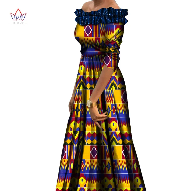 

Off Shoulder Dresses for Women Party Wedding Dress Dashiki African Women Dresses Customize Half Sleeve African DressesWY7046