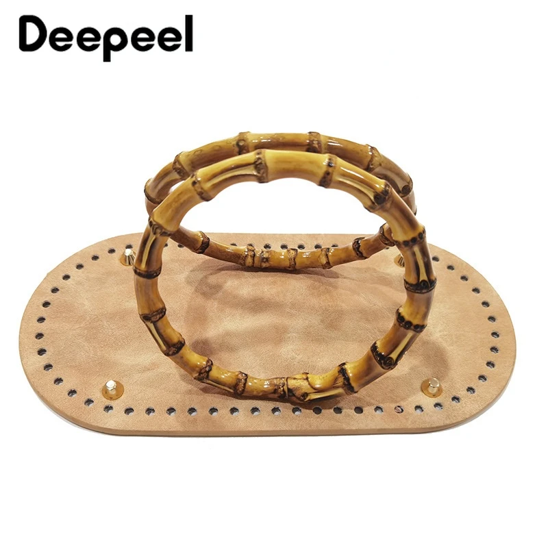 

Новинка, бамбуковые ручки Deepeel с основанием для кожаной сумки, материал ручной работы «сделай сам», хлопковый шнур, плетеный мешок, аксессуа...