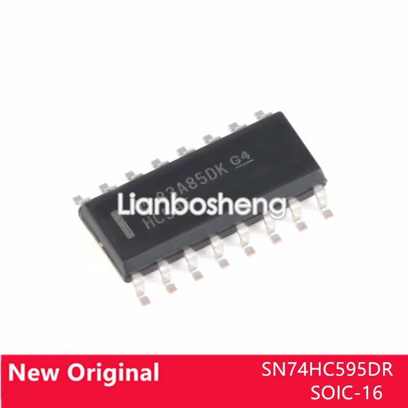 

10PCS new original SN74HC595DR SOIC-16 An 8-bit shift register of the three-state output register
