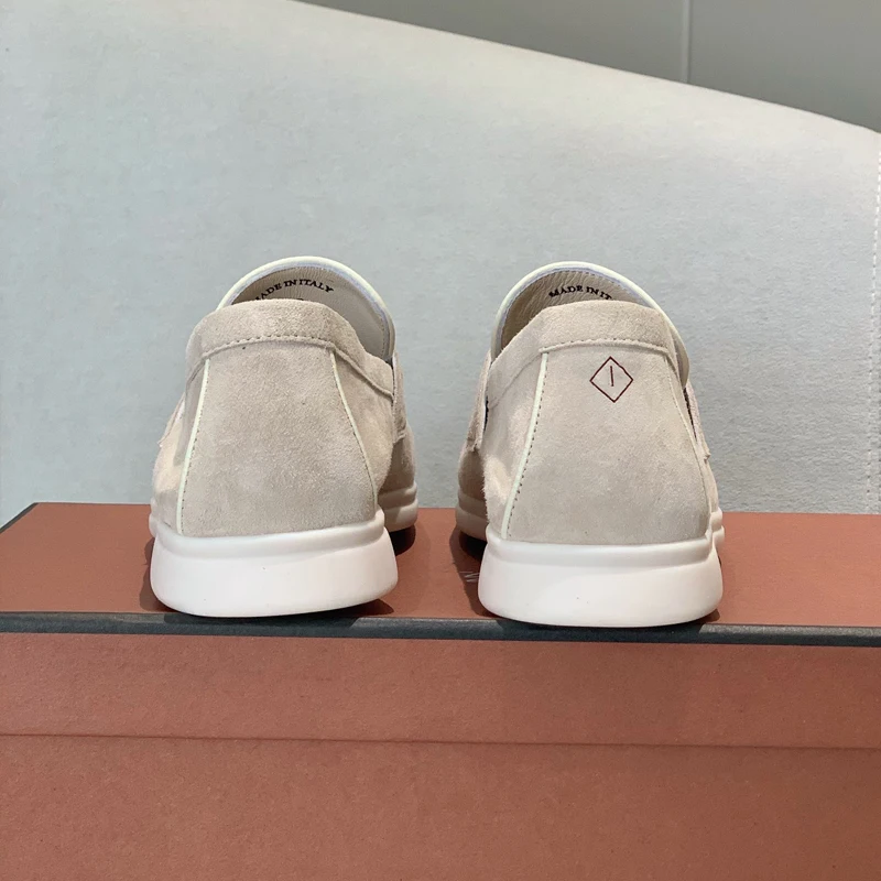 Logo Mocasines Shoes for Women 2022 Suede Leather Loafers Designer Luxury,LP Casual Shoes Brand Comfortable Walking Woman Shoes