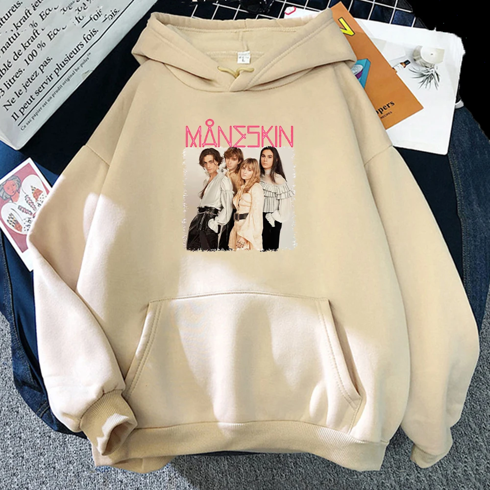 

Maneskin hoodies Italian singer sleeve long streetwear Maneskin rock band hoodie sweatshirt with male/female aesthetic clothes