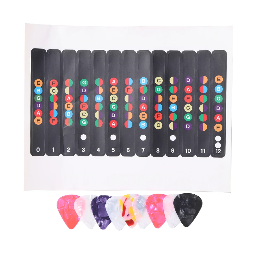 12 шт. наклейки на грифели для гитары |