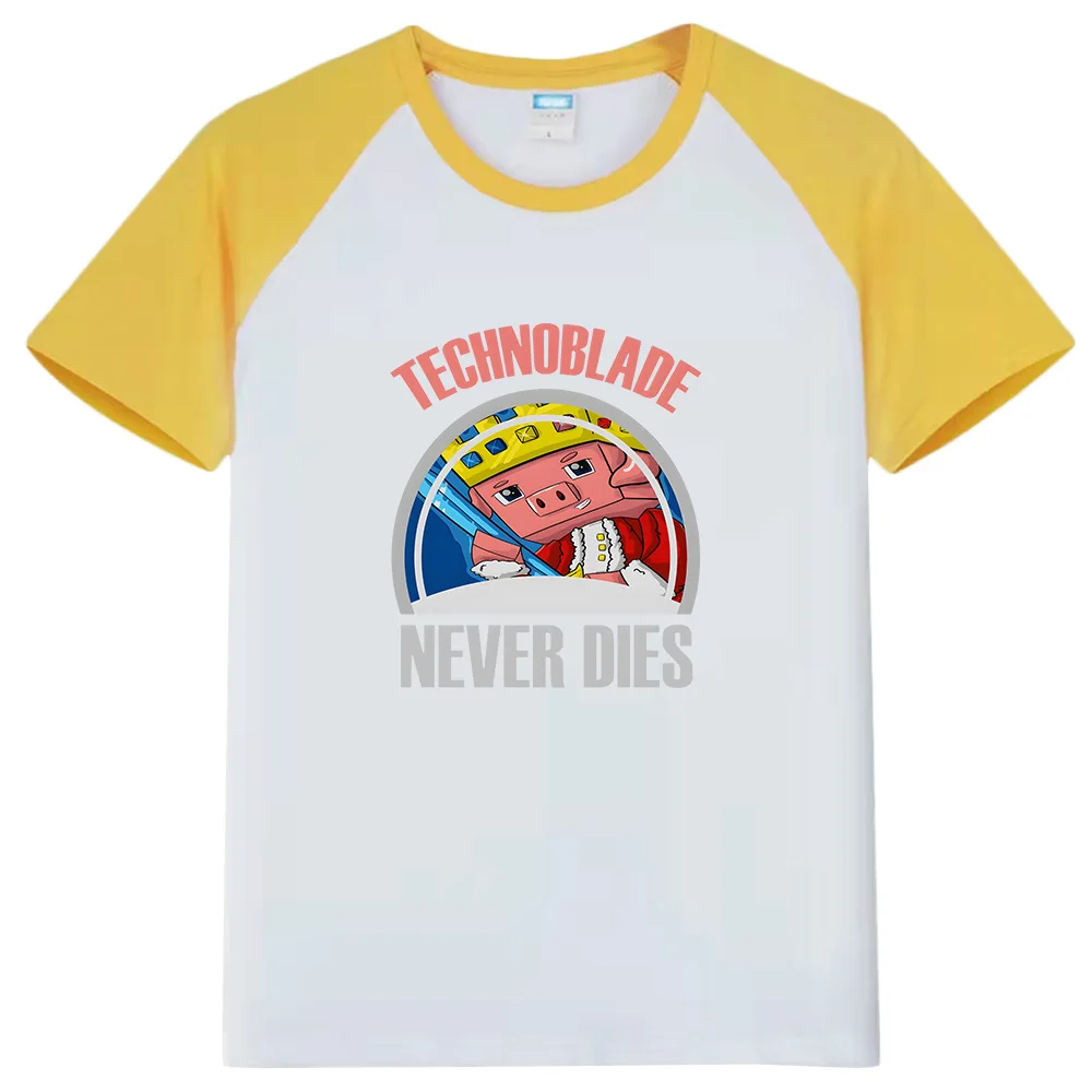 Technoblade Never Dies T-Shirt Kawaii Girls Dream SMP Tshirt Children's Casual Short Sleeve Kids 100%cotton Top Boys Graphic Tee