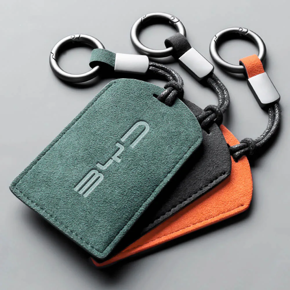 

Car Key Card Suede Leather Cover Auto Accessories For BYD Atto 3 Act Seal Tang F3 E6 Yuan Song Plus EV F0 Qin Han Dolphin S6