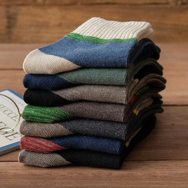 5 Pair Men Ankle Socks Breathable Combed Cotton Retro Short Casual Socks Absorb Sweat Business Comfortable Sport Travel Socks