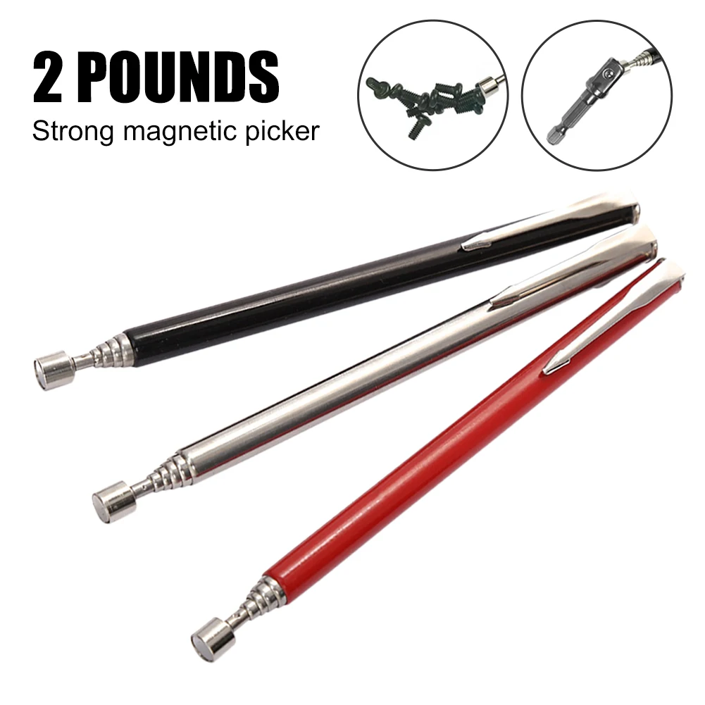 

135-615mm Telescopic Magnetic Pen Stainless Steel Pickup Tool Rod Stick For Picking Up Nuts Bolts Screws Max Load 2 Pounds