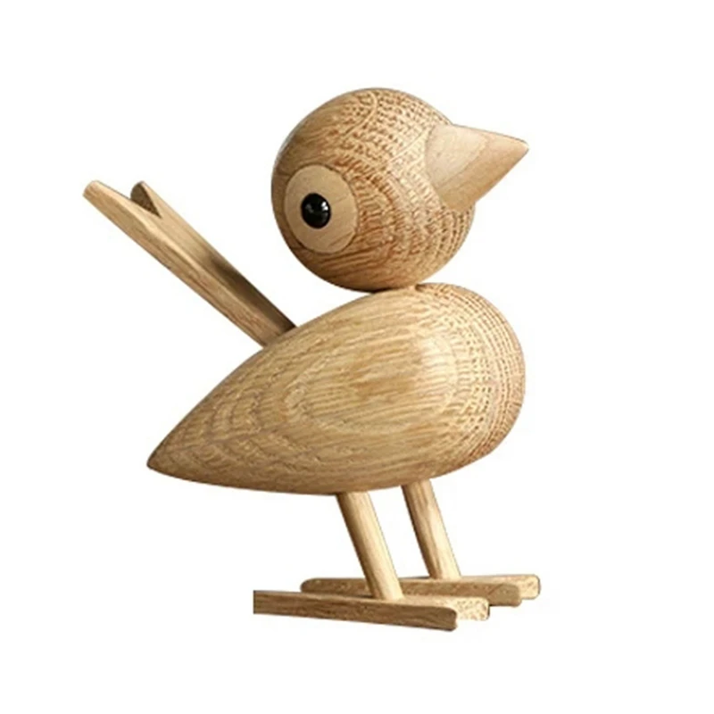 

Denmark Nordic Style Wood Sparrow Bird Ornaments American Puppet Wooden Play Room Study Desktop Accessories