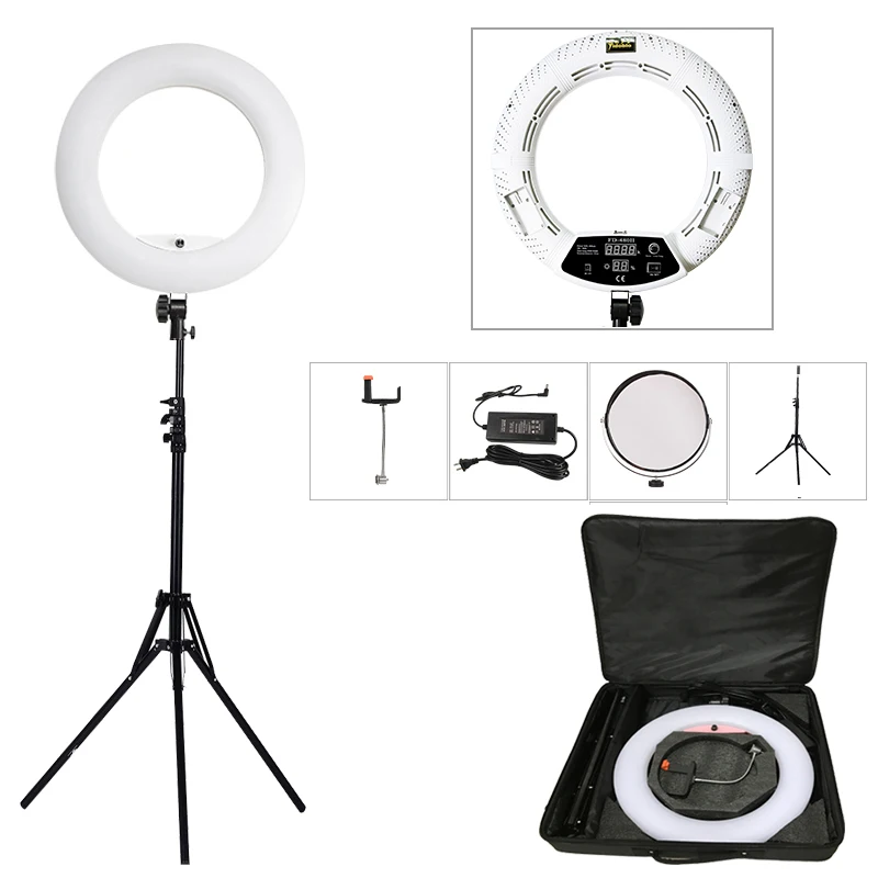 

Yidoblo FD-480II 18" Photography Studio Dimmable LED Ring Lamp 480 LEDS Video Light Lamp Photographic Lighting + Stand (2M)+ Bag