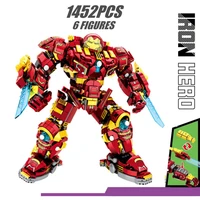 disney marvels avengers hulkbuster iron man helmet mecha armor robot figures building block bricks boy kid gift toy