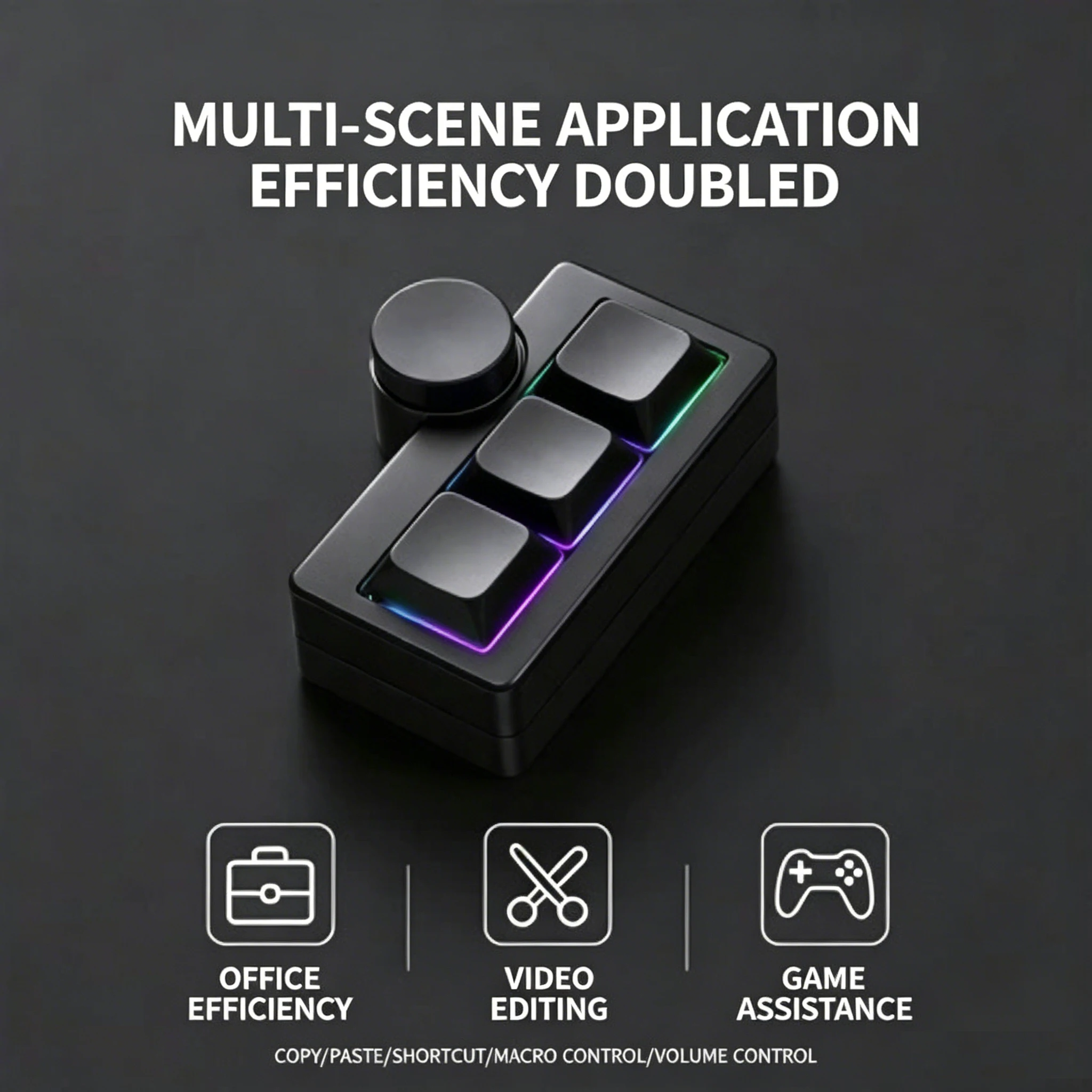 Фото Портативная мини-игровая клавиатура RGB USB с проводным подключением, с функцией быстрого набора пароля одной кнопкой, многоклавишными комбинациями и возможностью горячей замены клавиш для игр/офиса №4