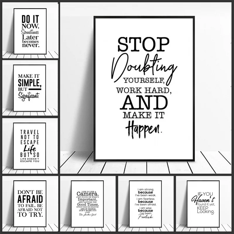 

Minimalist English Inspirational Quotes Posters and Prints for Room Picture Words Canvas Print Painting Wall Art Home Decoration