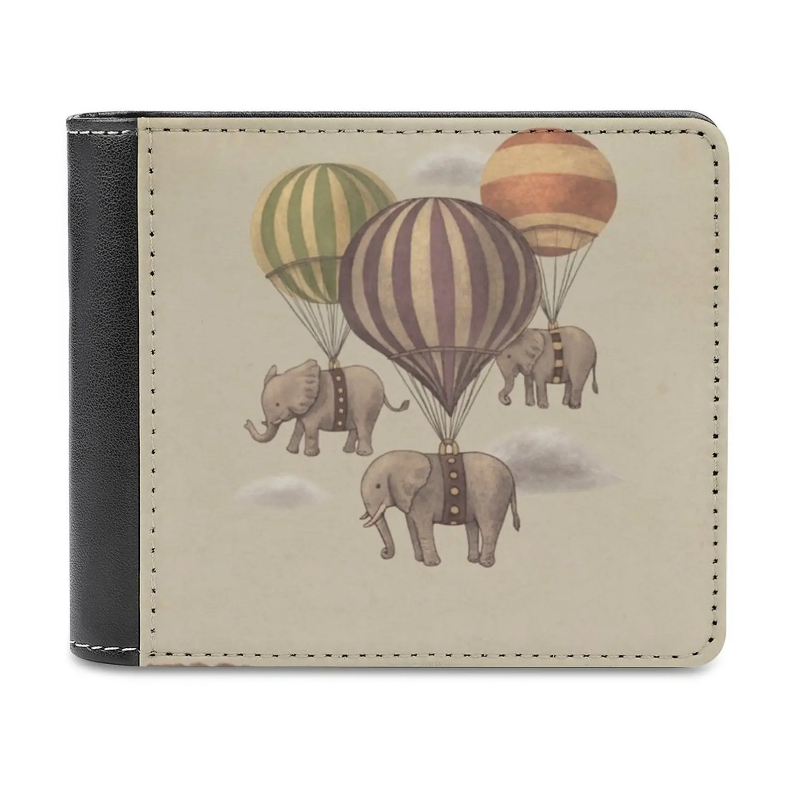 

Кожаный кошелек в стиле ретро с изображением слонов