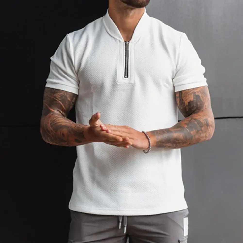 Young Style Chic Simple Wear-resistant Men Tops Machine Washable Men Tops Breathable Daily Clothes