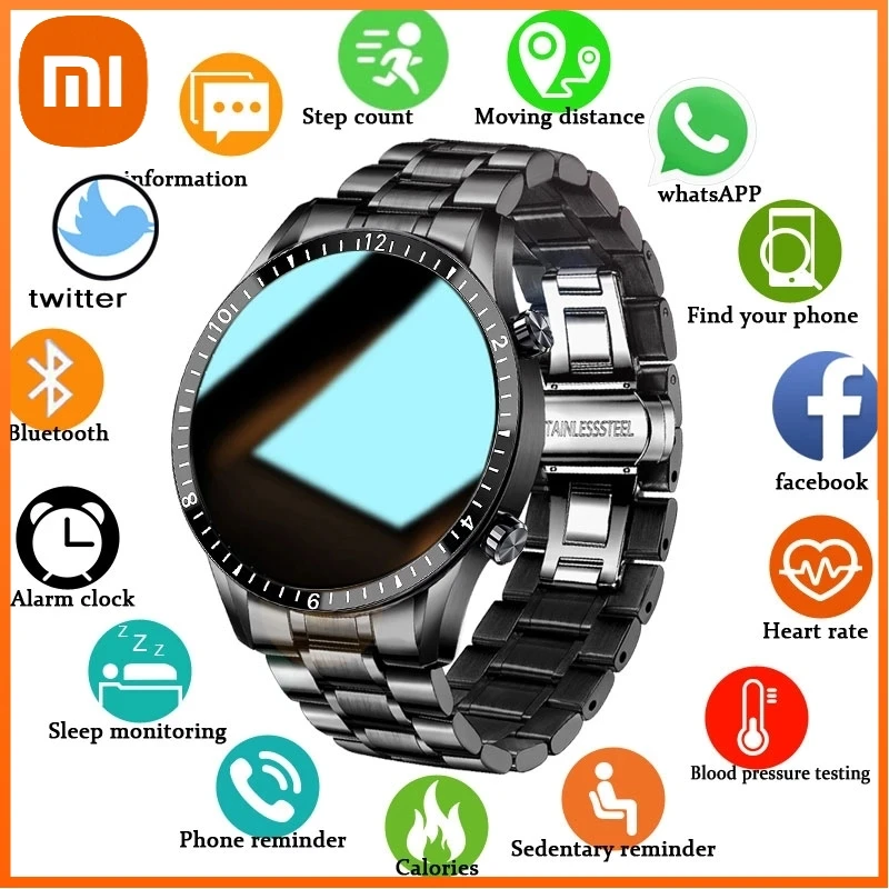 

XIAO MI Smart Watches Men Full Touch Screen Sports Fitness Watch IP67 Waterproof Bluetooth For Android ios smartwatch Mens+box