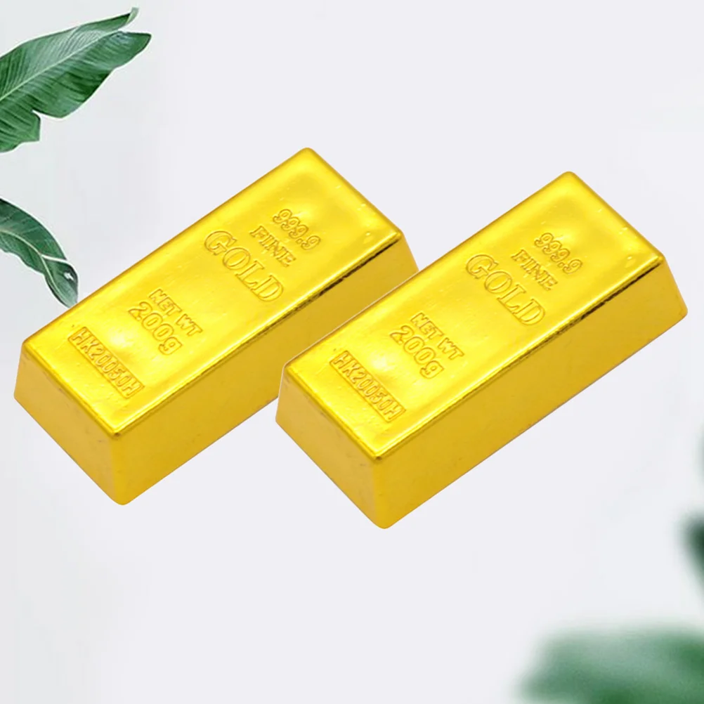 

Gold Bar Bullion Brick Fakebars Golden Pirate Treasure Faux Artificial Party Simulation Bricks Toy Movie Prop Door Props Stop