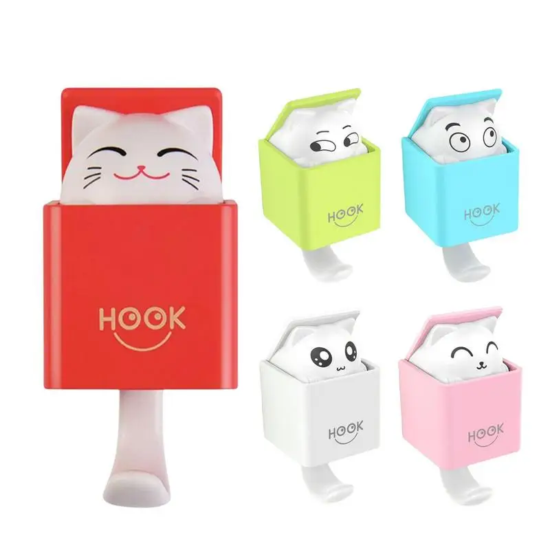 

Wall Mounted Cat Key Hanger Multi Purpose Organizers Decorative Hooks For Holding Towels Bathrobes Sponges Jackets Coats