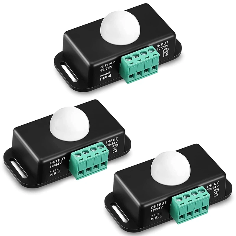

3 Pcs 12 V 24 V PIR Sensor Infrared Motion Detector Body Motion Sensing Light Switch PIR Controller for LED Strip Lights