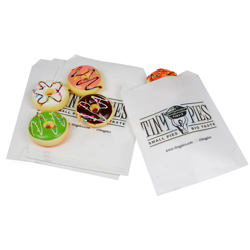

Wholesale Customized Logo White Grease Proof Paper Food Bag With PE Film Inside
