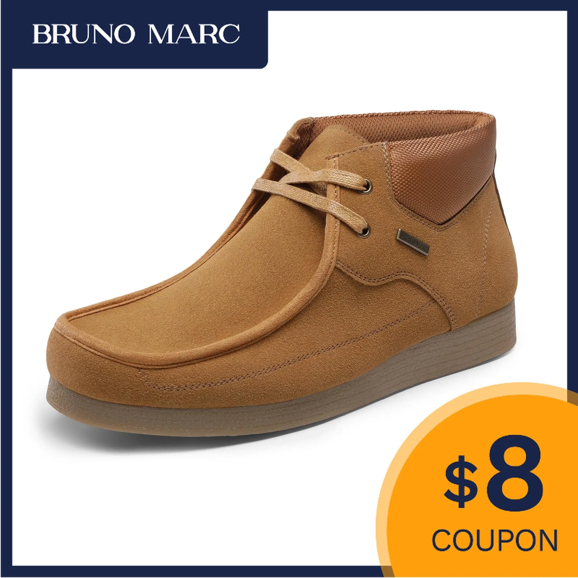 

Bruno Marc Men's Classic Snow Dress Boots Water Repellent Plain-toe Suede Leather Boot Featuring Suede Lace-up Front Closure