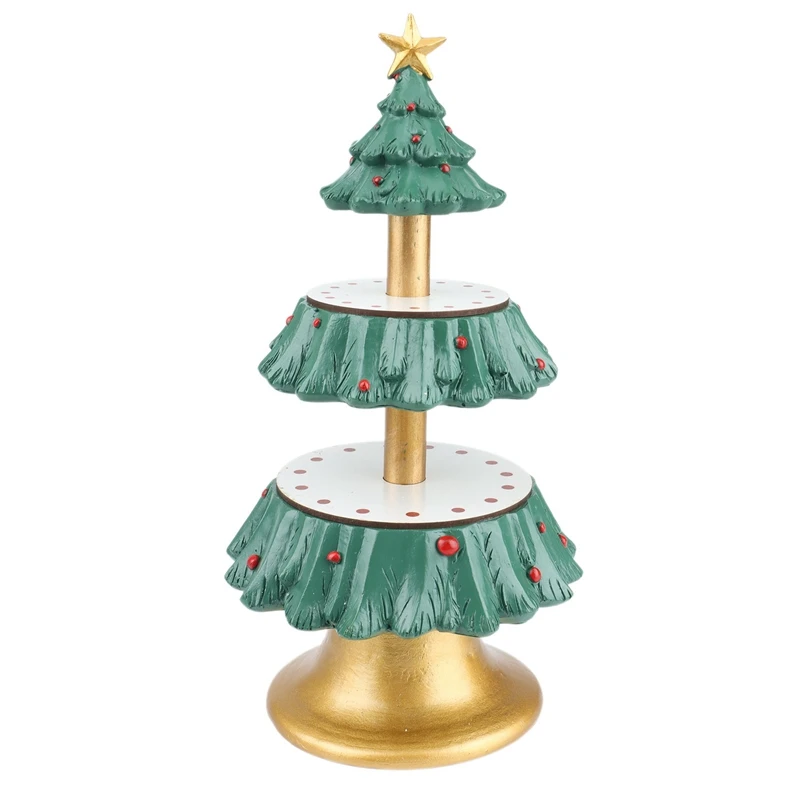 

Christmas Snack Stand 2 Tier Resin Food Serving Tray Cupcake Holder Bowl Christmas Table Decoration Ornaments Snack Rack