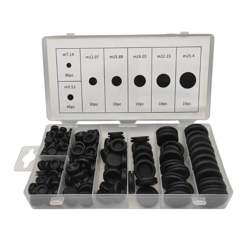 200 шт. резиновая втулка заглушка для брандмауэра круглая закрытая