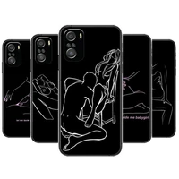 art simple girl body for xiaomi redmi note 10s 10 9t 9s 9 8t 8 7s 7 6 5a 5 pro max soft black phone case