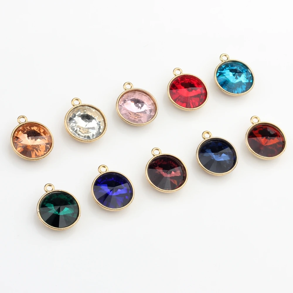 Очаровательные Круглые красочные кристаллы из цинкового сплава 16 мм 10 шт./лот для