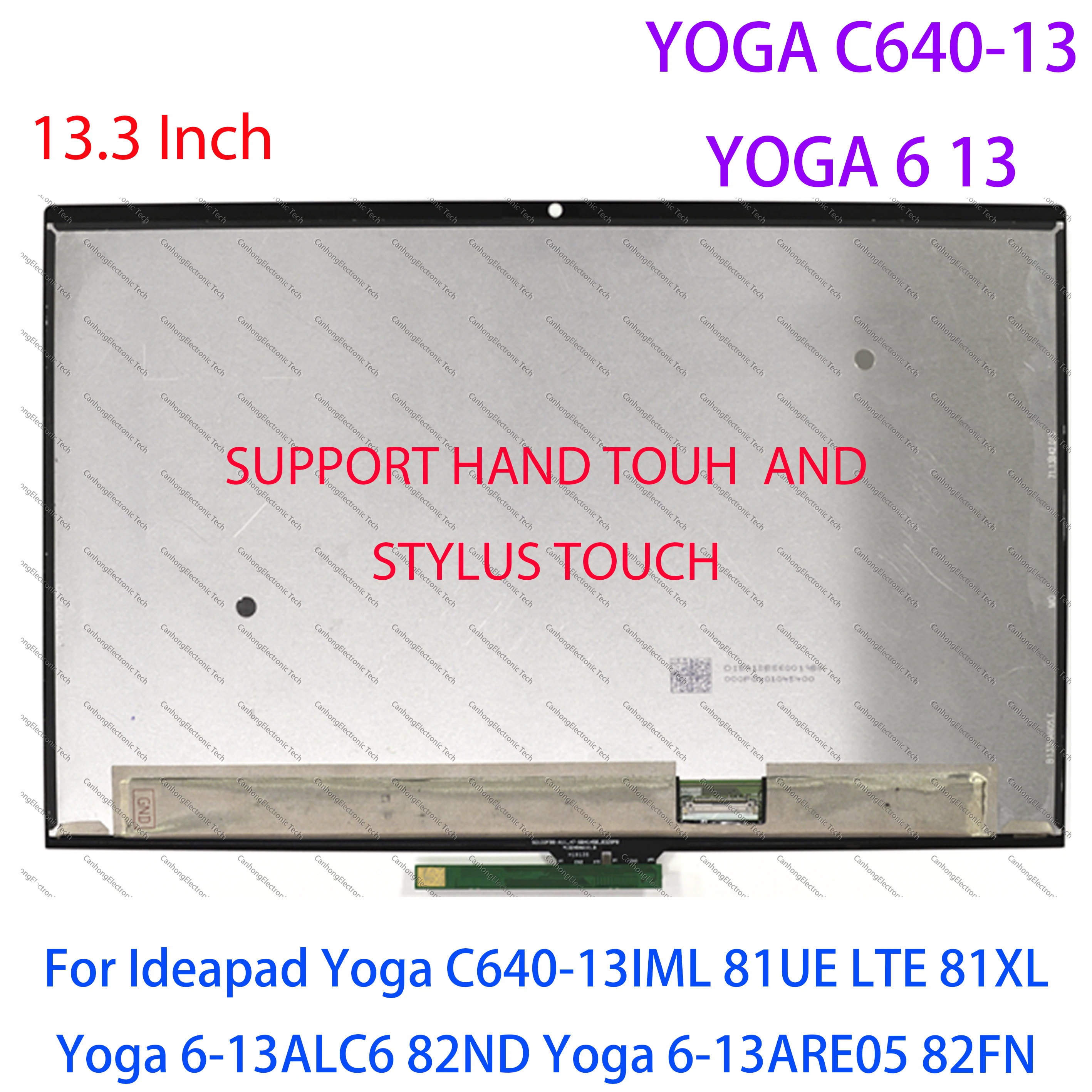

13,3 "FHD для Lenovo Yoga C640-13 Series C640-13IML 81UE 81XL ЖК-ноутбук со светодиодным сенсорным экраном и дигитайзером в сборе