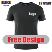 elike summer sport quick drying t shirt custom logo embroidery short sleeved breathable round neck tops print men women clothing