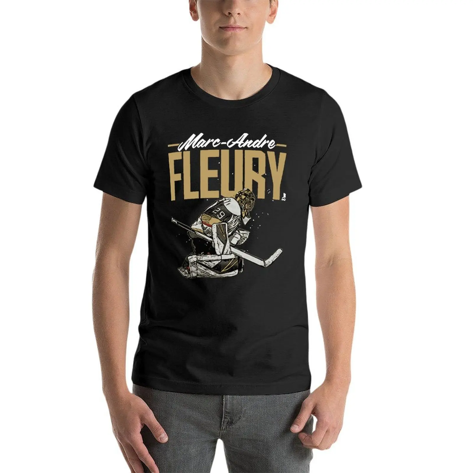 

500 Level Marc-Andre Fleury Vegas Hockey Oversized Tshirt Summer Men Clothes Short Sleeve Streetwear Big Size Top Tee