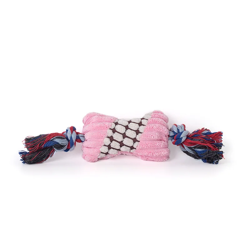 

New Cotton Rope Sound Plush Resistant To Biting And Grinding Teeth Cleaning Safe Non-toxic Cat And Dog Toy Pet Supplies JJ482