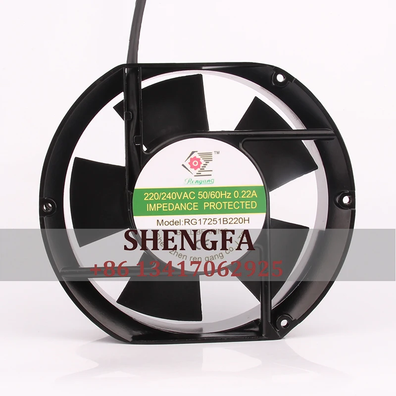 

RENGANG RG17251B220H Case Cooling Fan AC220V 0.22A DC EC 172X150X51MM 17CM 17251 Industrial Axial Flow Cabinet Ventilation