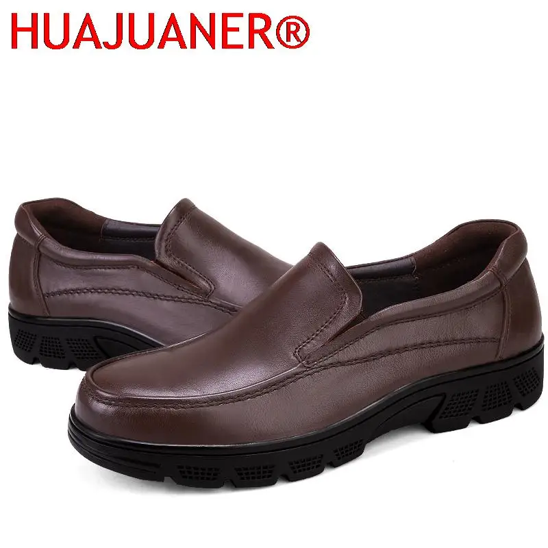 

Shoes Men Loafers Black Genuine Leather Shoe Men Platform Cow Leather Designer Shoes Sepatu Slip on Pria Buty Meskie Big Size 50