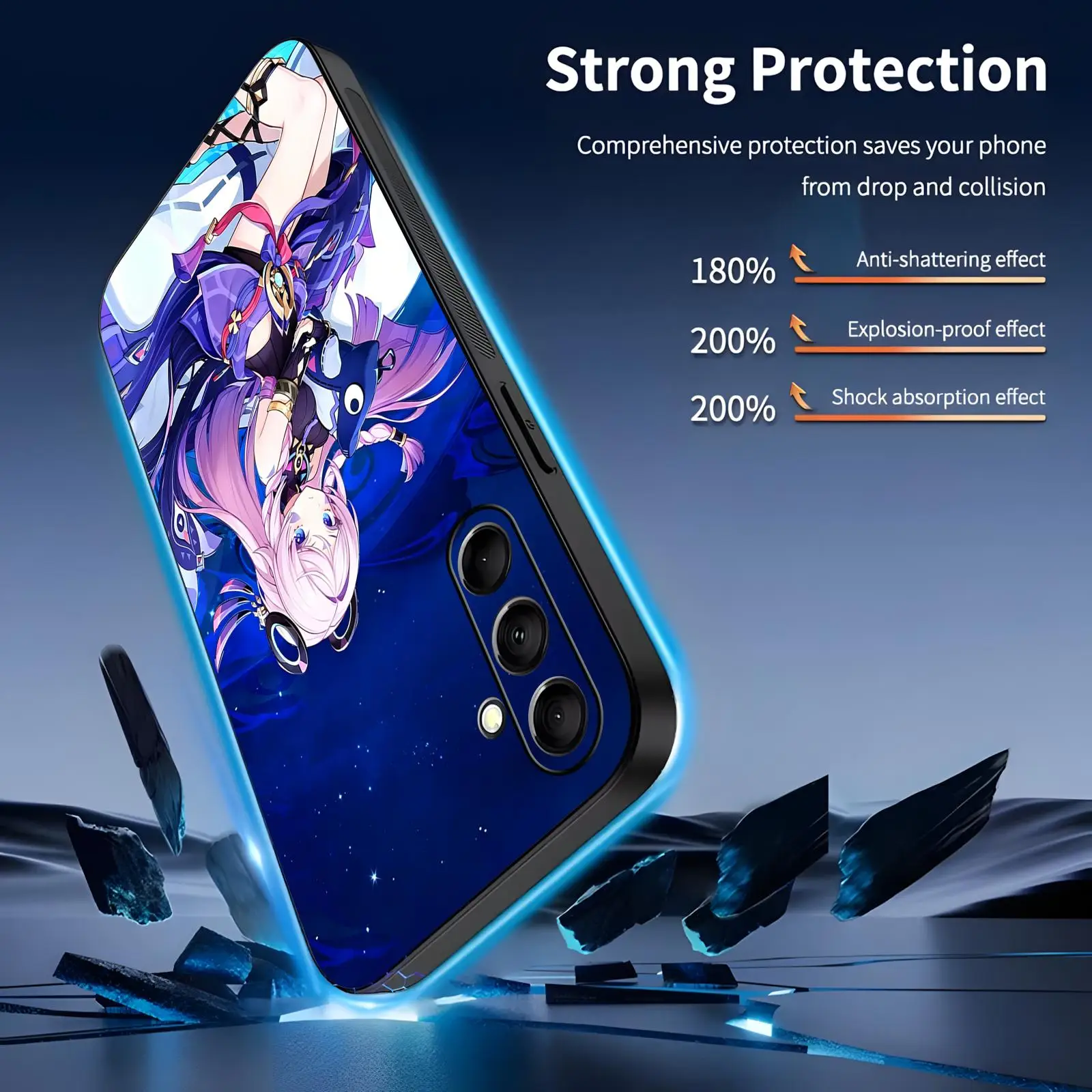 Фото Чехол для телефона Genshin Impact Citlali для Samsung S26 S25 S24 S23 S22 S21 S20 Ultra Note20, мягкий черный противоударный чехол №3