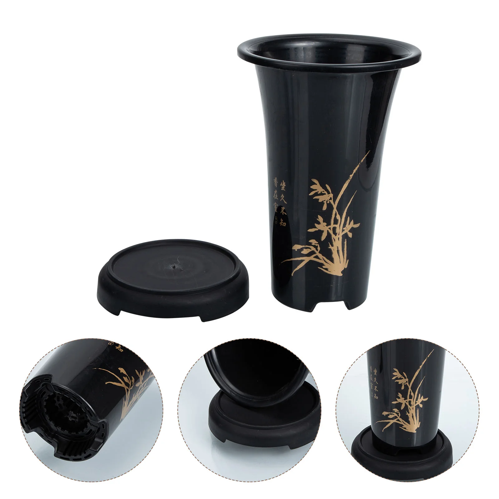 

Orchid Pots Potflower Container Nursery Flowerpots Indoorvase Largeblack Porcelain Base Gardening Style Planting Chinese