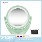 CkeyiN светодиодсветильник освещение, косметическое зеркало, вращающееся зеркало для макияжа, сенсорный переключатель, увеличение 1X 5X, перезаряжаемое для столешницы