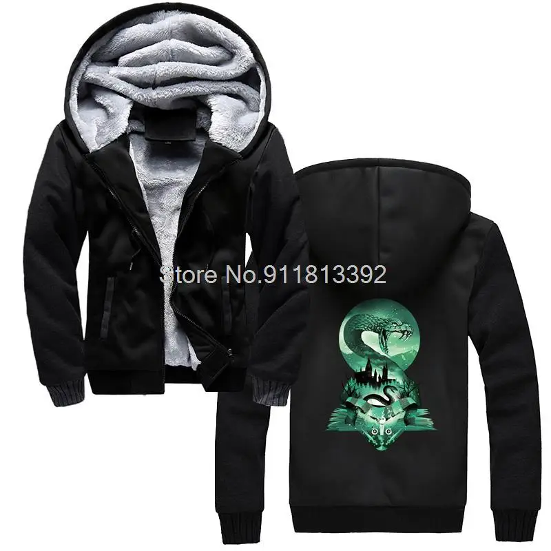 Мужская толстовка с капюшоном House Of Slytherin зимняя утепленная уличная одежда |