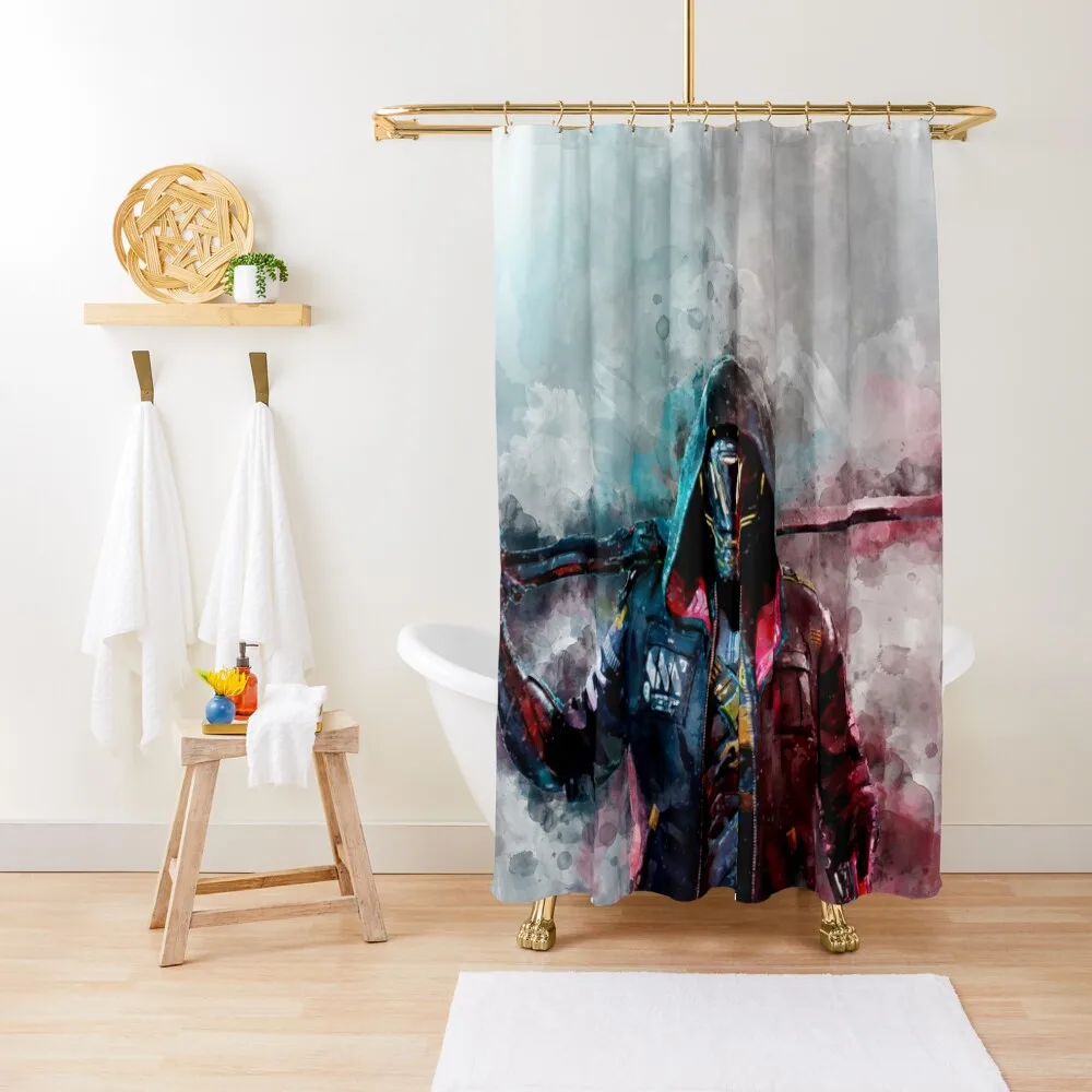 Ghostrunner акварельная душевая занавеска декор для ванной комнаты