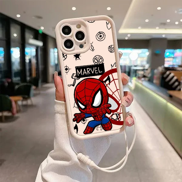 Q версия чехла для телефона Marvel Человек-паук Xiaomi 14 12T 11 POCO X6 X5 X4 X3 C65 C61 C31 F5 F4 F3 F2 глаза