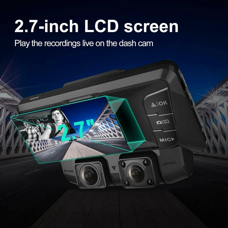 4K Car Dash Cam Wifi DVR Video Camera Dual Lens Front And Cabin FHD 1080P+1080P Driving Recorder For Taxi Uber |