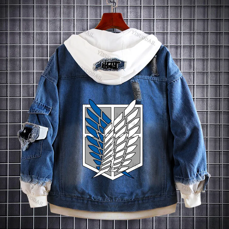 Джинсовая куртка Levi Erwin Smith из коллекции атака на Титанов новинка уличная одежда с