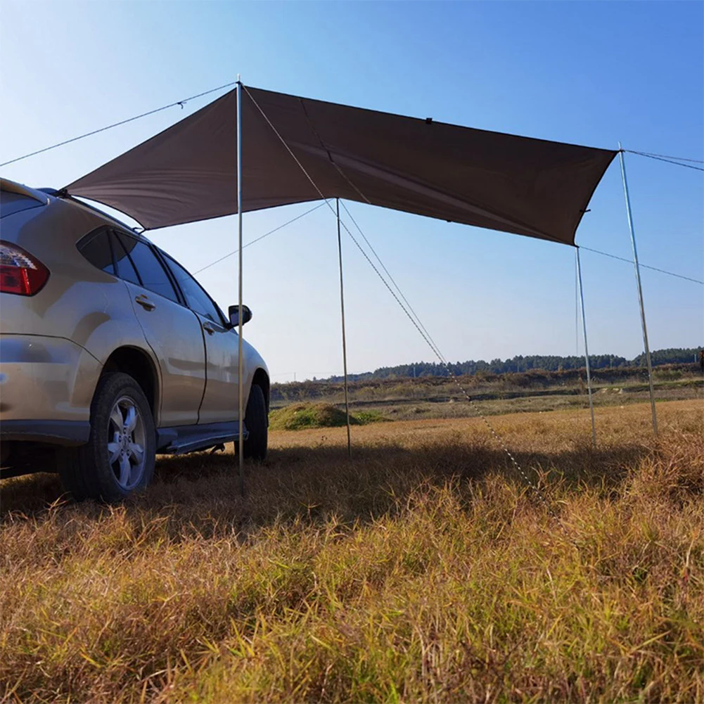 

Rain Sun Shelter Car Camping Tarp Fly Tent Awning Outdoor Oxford Fabric Sunshade Portable Windproof Hammock Easy Setup Travel
