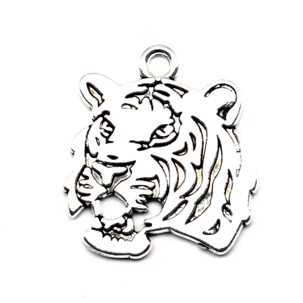 

Tiger Head Charm For Making Jewelry Diy Finding 18pcs 26x127mm