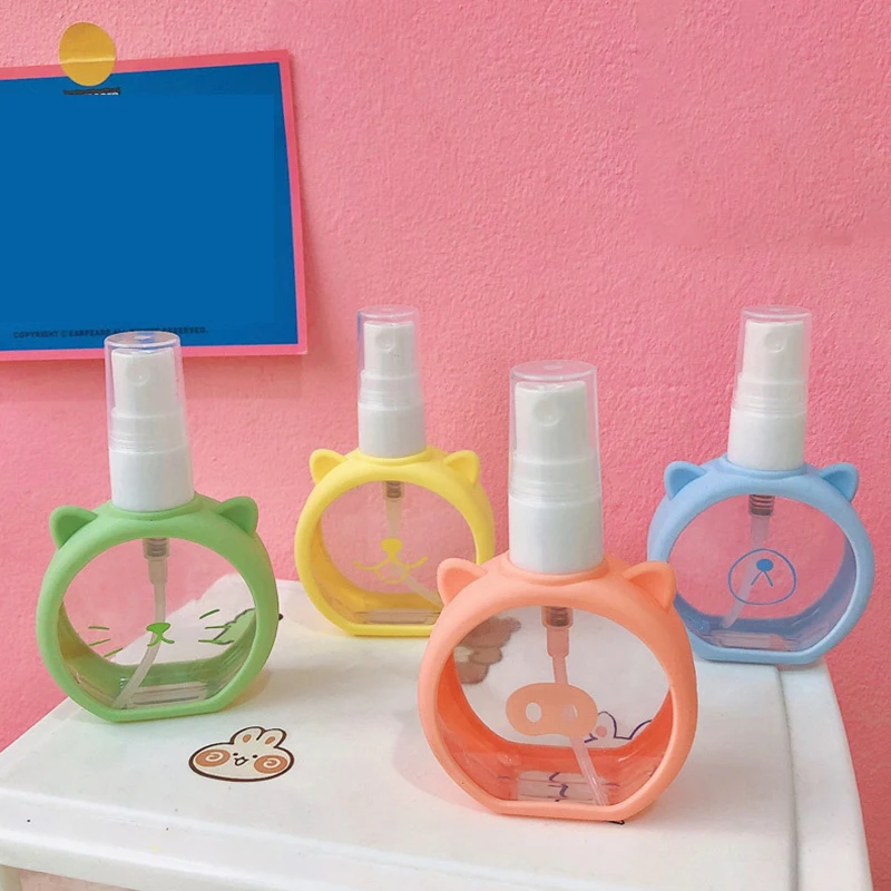 

Cartoon cat small spray bottle disinfection alcohol dispensing fine spray bottle cute silicone sleeve perfume spray bottle