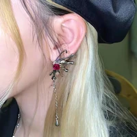 y2k jewelry liquid butterfly rhinestone stud earrings for women fashion vintage geometric punk earrings charm 90s aesthetic