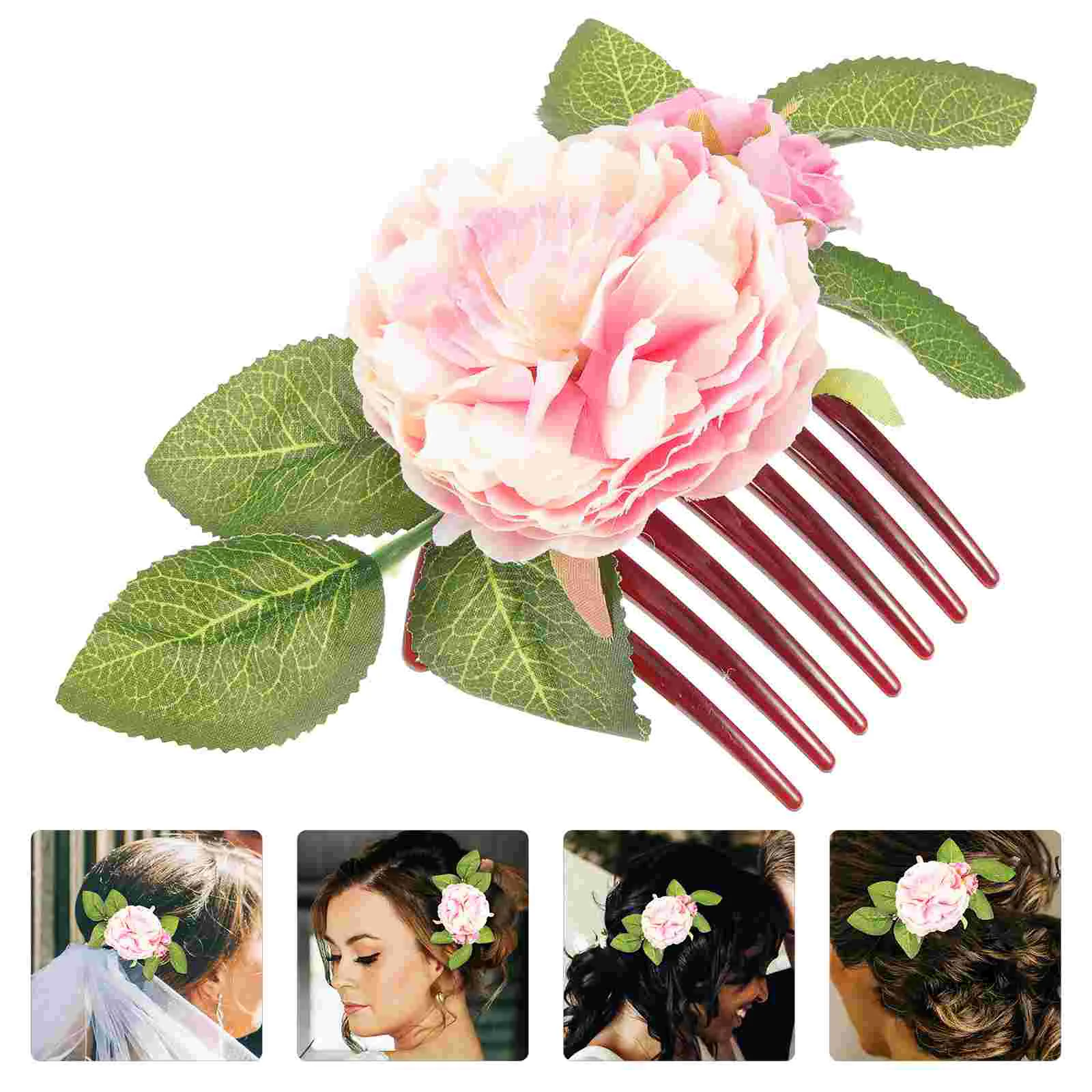 

Bridal Hair Accessories Combs Side Flower Head Clips Women Fabric Pin Vacation Flowers