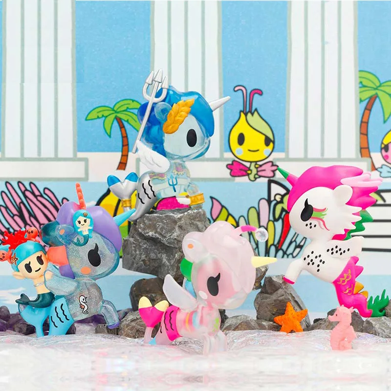 

Фигурки героев аниме Tokidoki, фигурки единорога, серия «русалка», милые настольные игрушки, подарок на день рождения